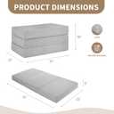 CYMULA Folding Mattress Single Size,6 inch Memory Foam Tri-Fold Single Floor Mattress Topper with Breathable & Washable Cover,Thick Foldable Mat for Camping,Naps and GuestsGrey(25"75"6")