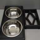 Pet Zone Elevated Dog Bowls Designer Diner 3 Height Adjustable Raised Dog Bowl Stand with 2 Stainless Steel Bowls (7 Cup Capacity Each)