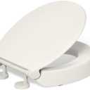 KOHLER 25876-96 Hyten 3" Height, Elevated Soft Close Round Toilet Seat, Contoured Seat with Grip-Tight Bumpers, Quick-Attach Hardware, Biscuit