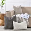 Sunkifover Textured Boucle Pillow Covers 12x20 Inches, Decorative Neutral Pillowcase Rectangular Cushion Cover for Sofa, Couch, Bed, Bedroom, Living Room, Home Decro White.