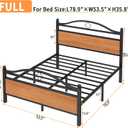 Full Bed Frame with Headboard,Heavy Duty Steel Slats Support Mattress Foundation-Under Bed Storage, No Box Spring Needed, Noise FreeBlack