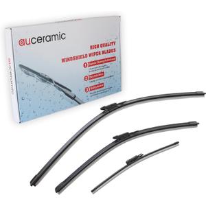 AUCERAMIC Wiper Blades Fit for Mercedes-Benz GLA250/CLA250 2014-2015, GLA45 AMG 2014-2015, Automotive Replacement Windshield Wiper Blades 24 "+19"+12"(Set of 3)