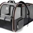Lekebobor Extra Large Cat Backpack Carrier Expandable Pet Carrier Backpack for Small/Medium Dogs and Medium/Large Cats, Grey