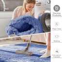 OLANLY Area Rugs for Living Room Bedroom, Machine Washable 4x5.9 ft Soft Fluffy Shaggy Bedside Rug, Indoor Floor Carpet for Kids Girls and Boys, Dorms, Nursery Rooms, Home Decor Aesthetic, Denim Blue