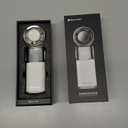 Portable Handheld Turbo Fan with Ice Cooling, 9000mAh Rechargeable Personal Fan, 100-Speed Wind, Built-in Type-C Cable, LED Display,135 Tilt Foldable for Desk/Neck/Travel-White