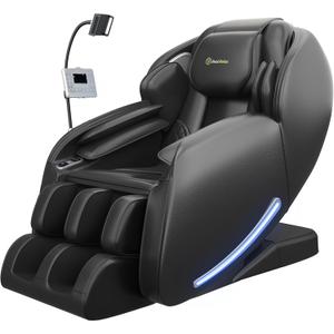 Real Relax 2026 Massage Chair Full Body,Zero Gravity SL-Track Shiatsu Massage Recliner with Upgraded Phone Controller and Holder,APP Control,Child Lock,Pause Button and Led Light,Favor-06,Black