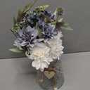 Leftover Fake Flowers in Vase,Faux Flowers in Vase,Table Centerpieces for Dining Room,Flower Centerpieces for Tables,Artificial Flowers,Kitchen Decor,Coffee Table Decor (Blue)