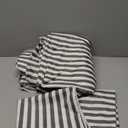 Nanko Striped King Size Duvet Cover Set, White and Grey Stripe Print Pattern 3 PCS - Microfiber Bedding Sets Comforter Cover Zip, Tie - Modern Farmhouse Style for Men and Women Teen, 100x90 Pillow Sham: 20x36