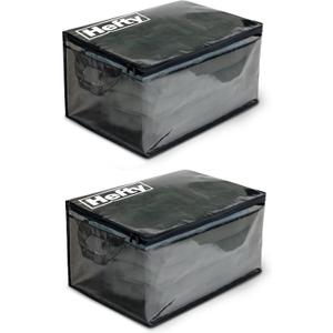 Hefty Large Flexible Tote with Breathable Mesh, Double Zipper, 2 Handles Ideal for Moving or Clothes & Apparel Storage, Alternative to Plastic Bin, Organizer or Container 2 Pack, 11 Gal - Standard