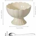 choxila Ceramic Bowl Set of 4 Footed Dessert Bowls with Spoon, Elegant Trifle Bowl with Pedestal for Candy, Salad, Fruit, Tiramisu, Party Serving Punch Bowls