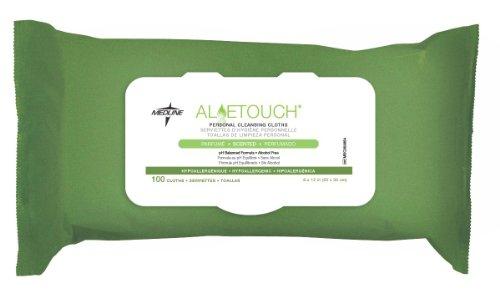 Medline FitRight Aloe Personal Wipes, 8 x 10 Inches, Scented, Soft Pack with Flip Top Lid, Pack of 100( Pack 6)