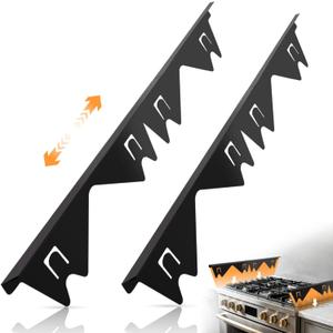Stainless Steel Stove Gap Covers (2PCS), Stove Gap Filler for Kitchen Oven Counter Side Gap, Range Trim Kit, Easy Clean and Heat Resistant, Adjustable Length 13.8" to 27.5" 1