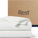 REST Evercool+ Cooling Sheet Set, Cali King, Arctic White, Breathable Bed Sheets for Hot Sleeper and Night Sweats, with Pillowcases, with Ionic+ Self-Cleaning Silver Yarn for Sensitive Skin, 4PCS