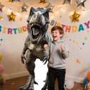 5.2 ft Dinosaur Cardboard Cutout Large T-Rex Cutout Stand-up Tyrannosaurus Photo Backdrop for Dinosaur Birthday Jungle Safari Party Supplies