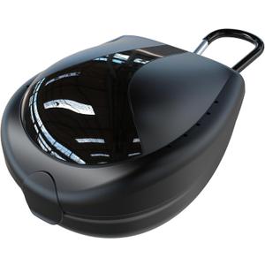 ARGOMAX Sports Mouth Guards Case, 1 Piece Sports Braces Case with Carabiner, Football Mouthguard Case, Black.