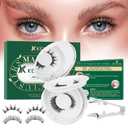 KEYYOU Daily Wear Reusable Magnetic Eyelashes No Glue Needed 2 Pair with Applicator, Easy to Apply & Long Lasting for Daily Use & Events D Natural Magnetic Lashes(A01+A02)
