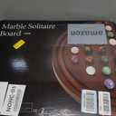 15.7 Inches Extra Large Solitaire Marble Game Set Wood with 36 Multicolors Natural Stone Marbles Pieces Adults Classic Deluxe Game for Night Party and Gatherings