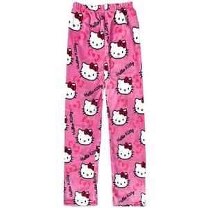 BIUGNVW Anime Pajamas Pants Women Cartoon Family Christmas Pajama Pants Kawaii Flannel Pajama Pants Black and Pink, X-Large