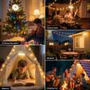 Camping String Lights, 4 in 1 Portable Camping Light Rechargeable, 8 Lighting Modes, USB Charging, Quick Storage, 32.8FT Waterproof Tent Lights String for Camping, Hiking, Yard, Christmas (Green)