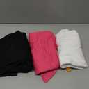 LessonZoo 3 Pack Girls' Shirts Teen Summer Tops Mock Turtleneck Slim Fit Ribbed Half Sleeve Fashion Tees Kids Clothes Trendy(Rose Pink, White, Black,11-12 Years)