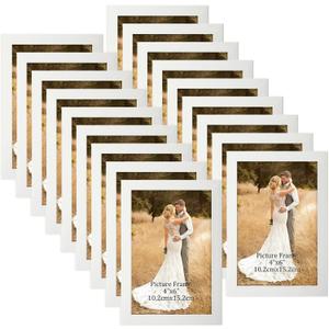 WIFTREY White 4x6 Picture Frame Set of 18, Photo Frames 4 x 6 Bulk for Wall Hanging or Tabletop Display