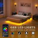 YORMDMO Floating Bed Frame King Size, Heavy Duty Bedframe with Smart LED Lights & Charging Station, Modern Metal Platform Bed, Easy Assembly No Box Spring Needed, 8 Inch