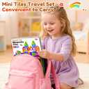 60PCS Mini Magnetic Tiles for Kids Ages 3-5 4-8 with Iron Box Travel Magnet Building Kids Toys for 3 4 5 6 7 8 Year Old Boys Girls Toddler Preschool STEM Construction Sensory Christmas Birthday Gifts