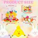 Yushanju Easter Crafts Kits Eyeglasses DIY Easter Hat Kit Easter Chick Bunny Egg for Holiday Party Supplies Game Decorations Cartoon Cap Gifts Photo Props(Yellow)