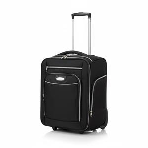 Samsonite black Softside carry-on white piping