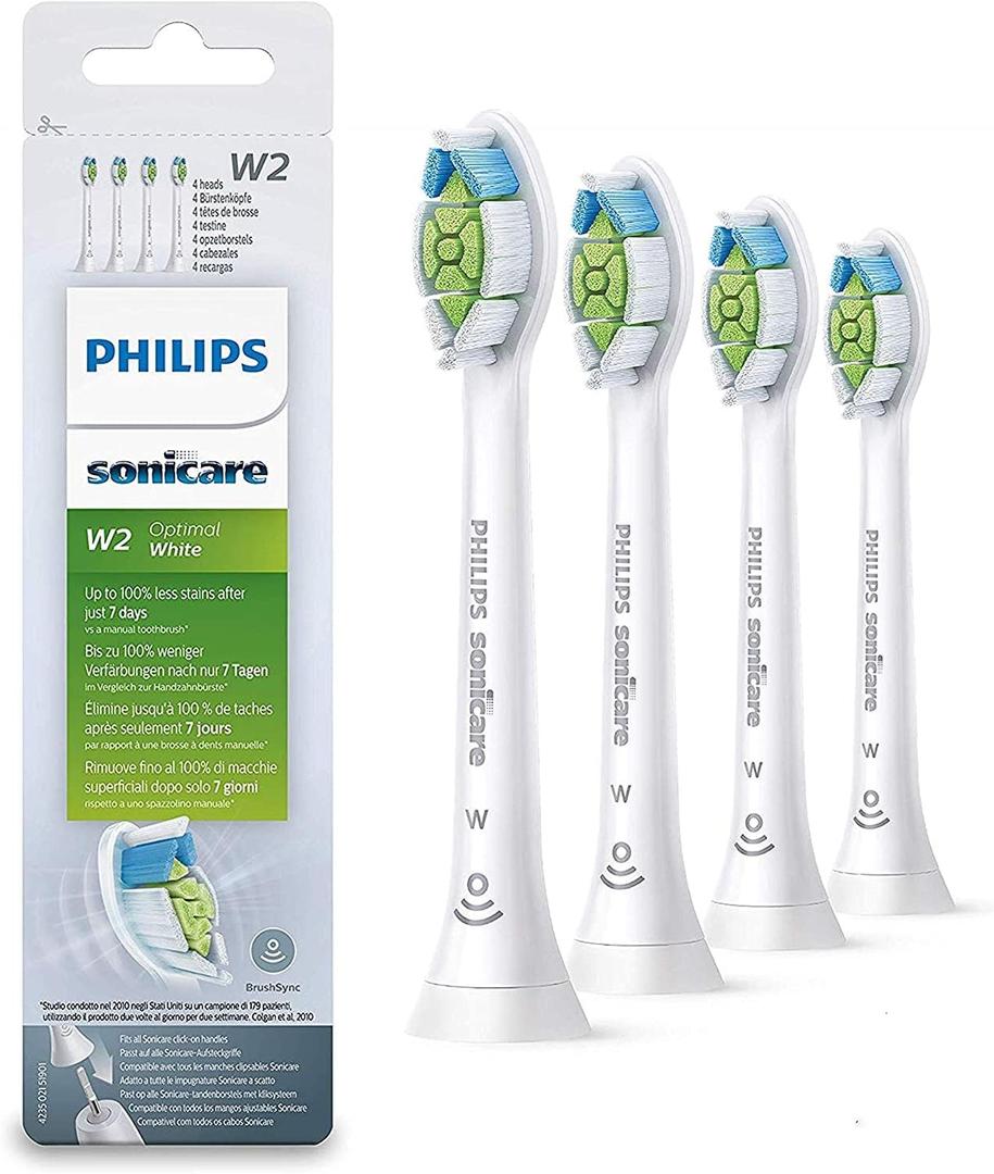 Philips Genuine Sonicare White Replacement Brush Heads, Pack of 4