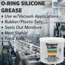 Super Lube O-Ring Silicone Grease - Non-Curing Silicone Compound - for O-Rings, Vacuum Systems & Valve Components - Heat Stable & Moisture Resistant - Translucent White - Canister - 14.1 oz (93016)
