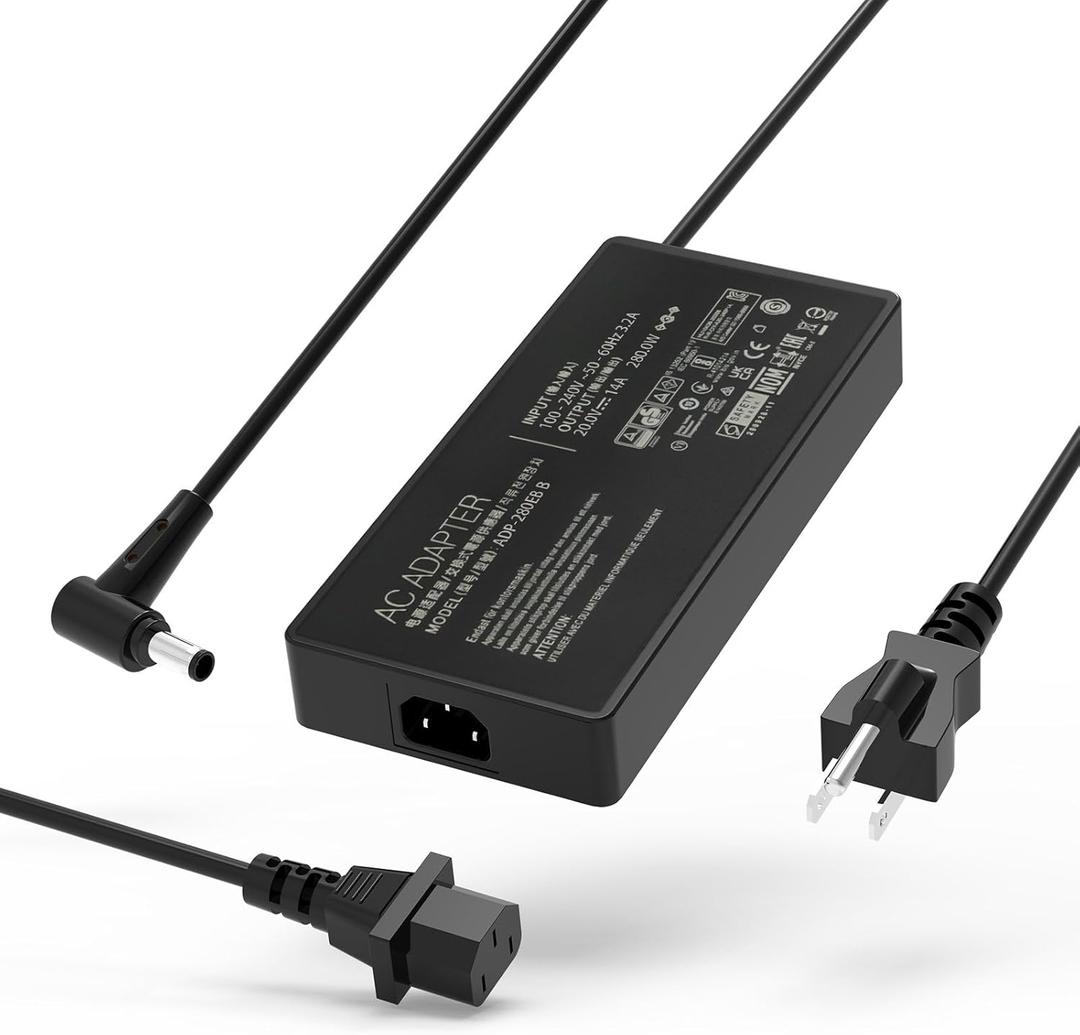 280W AC Charger for Asus Rog Strix G15 G16 G17 G18 Strix Scar 15 17 Zephyrus M16 Rog Strix GL702ZC S7ZC G703GI G703GS G703GX G703GXR Flow X16 ADP-280EB B A22-280P1A Laptop
