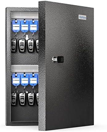 DiDiHere 32 Key Cabinet Organizer, Lock Box, Security Storage for Valets, Hotels, Car and House Keys, Key Keeper Box - Black