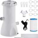 Pool Filter Pump For Above Ground Pools 1000 GAL Pump Rate- Improved Circulation Filtration Swimming Pool Powerful