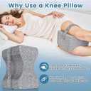 Knee Pillow for Side Sleepers,Knee Support Pillow for Between Knees While Sleeping,Memory Foam Knee Cushion for Hip,Leg,Back Pain Relief (Gray)