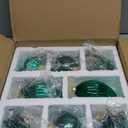 KI Store Mercury Glass Christmas Ornaments Set of 8 Green Hanging Christmas Balls Finials for Christmas Tree Decoration Holiday Dcor