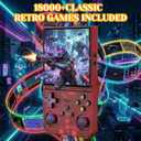 Upgrade S600 Retro Gaming Console, Anti-Slip Patterns Retro Handheld Game Console, 4.0 Inch 720x720 IPS Screen and 18,000+ Classic Games Retro Game Console for Gaming/Playdate/Party/Gift, Red 64G