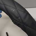 Heated Steering Wheel Cover - WARMITORY Luxury Steering Wheel Heater, 12V Quick Hand Warmer, 14.5-15 inches Outer Diameter for Standard-Size Car Steering Wheels, Black (Leatheret PU) (Deep Black)