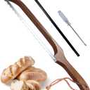 Sourdough Bread Knife for Slicing, Wooden Bread Slicer Bow Saw Cutter for Homemade Easy Cutting,Sourdough Knives Baking Supplies (Dark Brown)