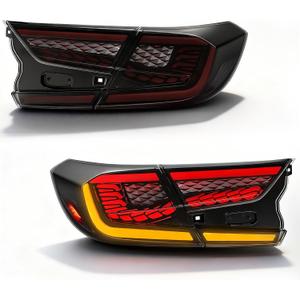 Sequential LED Tail Lights for 20182022 Honda Accord 10th Gen/Refresh,CyberScale Style, Startup Animation, Dynamic Turn Signal, Bright Brake & Reverse,Smoked Lens,Plug&Play,Weatherproof
