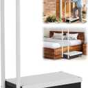 Adjustable One Step Stool with Handle for Elderly Adults Safety, Heavy Duty Bed Step with Non-Slip Platform for High Beds/Doorway/Kitchen/Closet(Grey Platform)