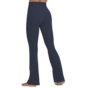 Sunzel Sunzfly Hidden Butt Scrunch Flare Leggings for Women, Mini Flared Yoga Pants with Tummy Control and High Waist 32" Ash Blue X-Large