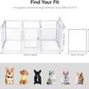 Clear Acrylic Dog Play Pen Indoor (White, 23.6H, 12)
