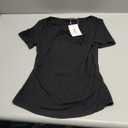 ZESICA Womens Summer Asymmetrical T Shirts Ruched Fitted Y2K Going Out Tops 2026 Spring Fashion Outfits Casual Work Blouse, Black, Small