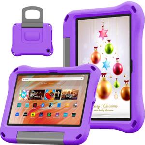 Kids Case for 10inch Tablet,(Compatible 13th/11th Generation,2023/2021 Release),Shockproof Kid-Proof Cover with Protector Handle Stand Incompatible iPad Samsung TCL 10 inch Tablet. (Purple)