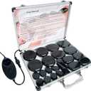 Hot Stone Massage, Massage kit with Temperature Regulation, 22 Basalt hot Stone heaters, Basalt Massage Stone Home spa Thermal Therapy Relaxation