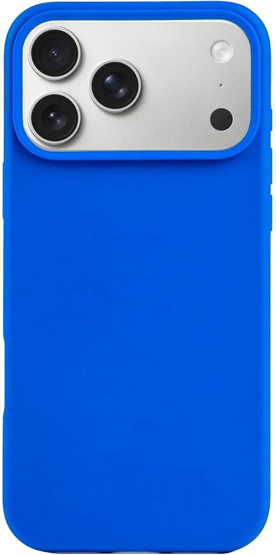 for iPhone 17 Pro Plastic Case, Non Silicone, Ultra Slim Fit for Apple Minimalist Classic Matte Soft Phone Case, Gel Rubbery Shockproof Cover, 6.3" Screen 2025, Bright Cobalt Royal - Blue
