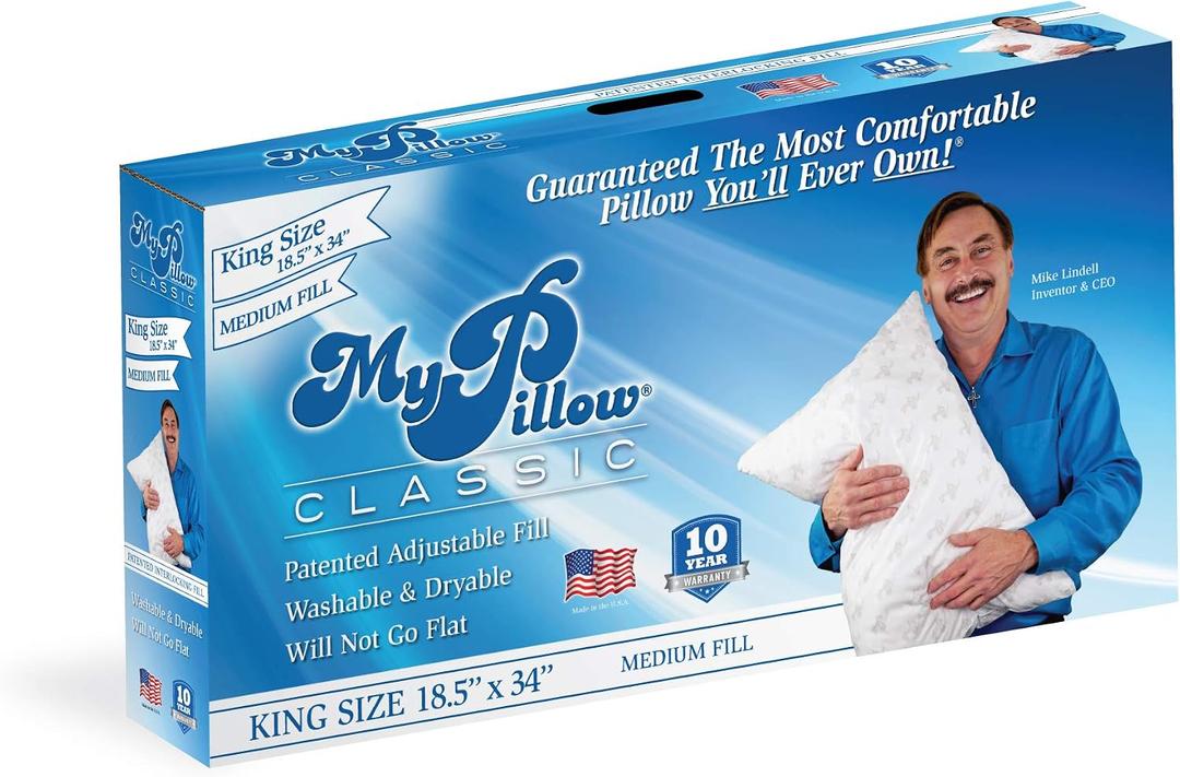 MyPillow Bedding Bed Pillows for Sleeping King Size, Perfect for Back, Stomach or Side Sleepers - My Pillow Classic Pillow [King, Medium]