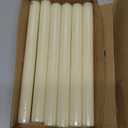CW Studio 0.78x10 Inch Unscented Ribbed Taper Candles  Elegant Fluted Design, 11-Hour Burn, Dripless, Perfect for Home Decor, Weddings, Events & Dinners (12, Ivory)