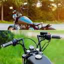 DREAMIZER 1 inch Motorcycle Handlebars Z Bars 25mm Motorcycle Handle Bars For Custom Bobber Chopper Cruisers Softail Dyna Sportster - Black